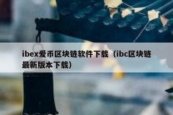 ibex爱币区块链软件下载（ibc区块链最新版本下载） 第1张