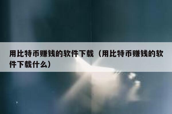 用比特币赚钱的软件下载（用比特币赚钱的软件下载什么） 第1张