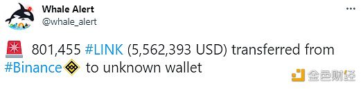 数据：801455枚LINK从Binance转移至未知钱包-第1张图片-欧意下载