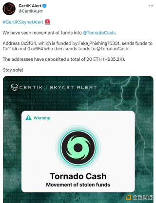 “Fakb_Phishing76351”的黑地址先将被盗资金转入地址02f64