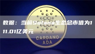 数据：当前Solana生态总市值为111.01亿美元