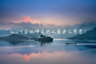 hco（合从缔交的从是甚么原意）