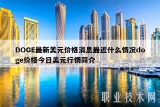 DOGE最新美元价格消息最近什么情况doge价格今日美元行情简介